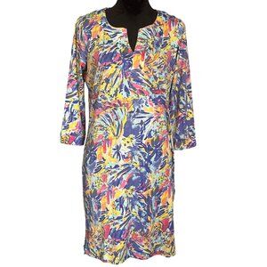 Island Collection Stella Parker Womens Tropical Print Multicolor Tunic Dress Wit